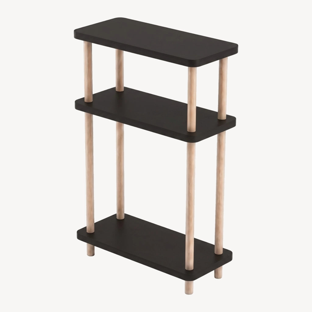 Scaffale da Terra Multiuso Nampernu a 3 Piani 62 x 40 x 18 cm - Nero [en.casa]