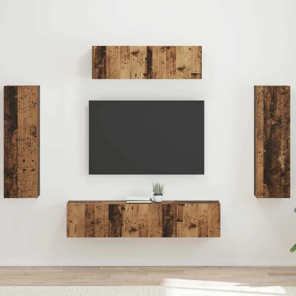 Mobile TV 5 pz | Armadietto TV | Mobile Porta TV Legno vecchio
