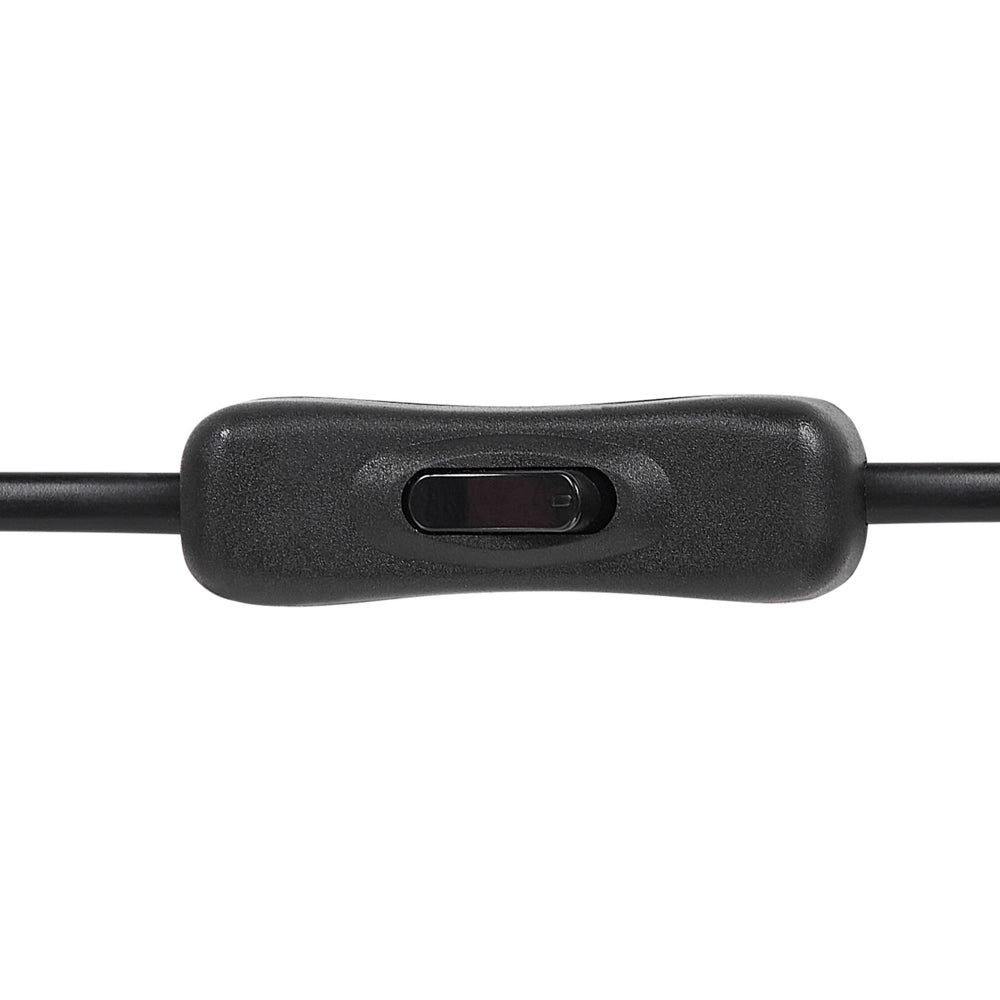 Lampada da Tavolo Nero Ferro Poliestere 49 cm Tamburo Paralume Comodino Luce da Comodino Camera da Letto Soggiorno Moderno