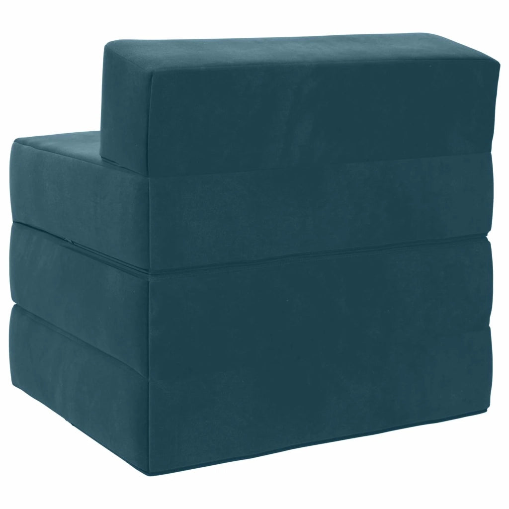 Divano Letto Pieghevole Blu 200 x 70 x 15 cm Velluto