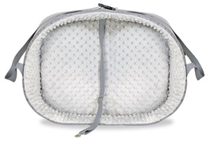 AIO FACTORY Trasportino per auto 50x40 cm Minky Grey Seggiolino per cani impermeabile