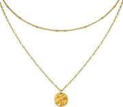 Choker a Doppia Faccia in Stile Boho - Cintura per il Collo Lungo - Catena in Acciaio Titanio - Adattabile - 2 Livelli 37,5/45 cm