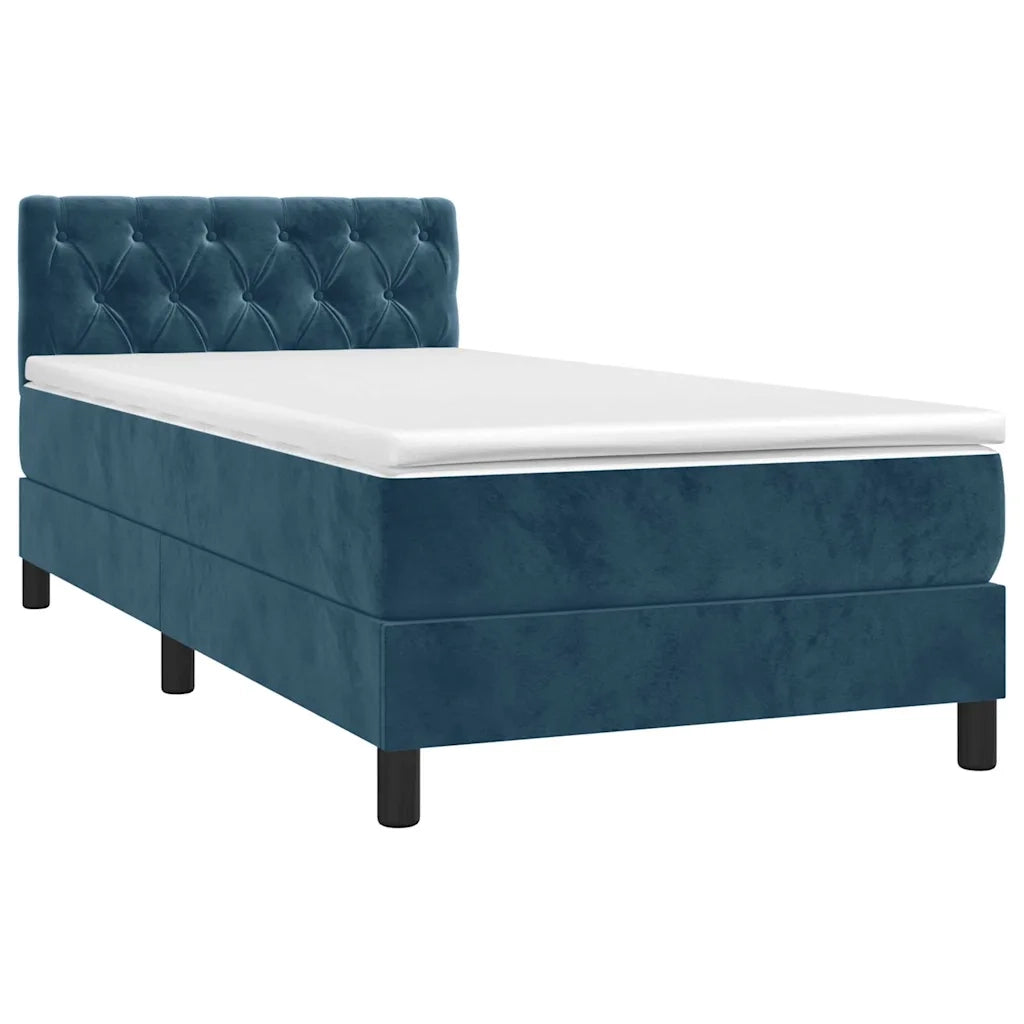 Letto a Molle con Materasso e LED-Struttura Letto con Materasso Blu Scuro 80x200cm in Velluto 611164
