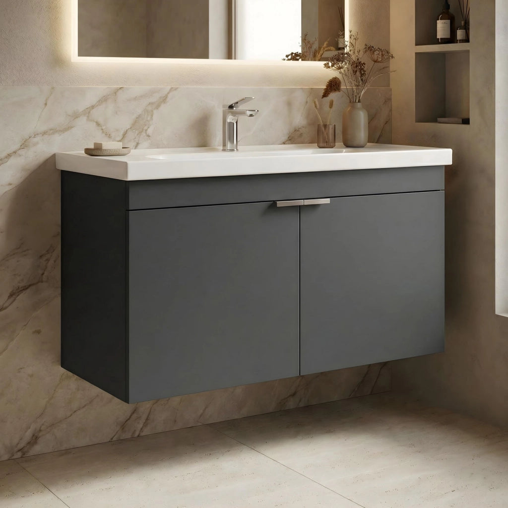 Mobile lavabo "Desna 100" - 100 x 45 x 58 cm - Antracite opaco