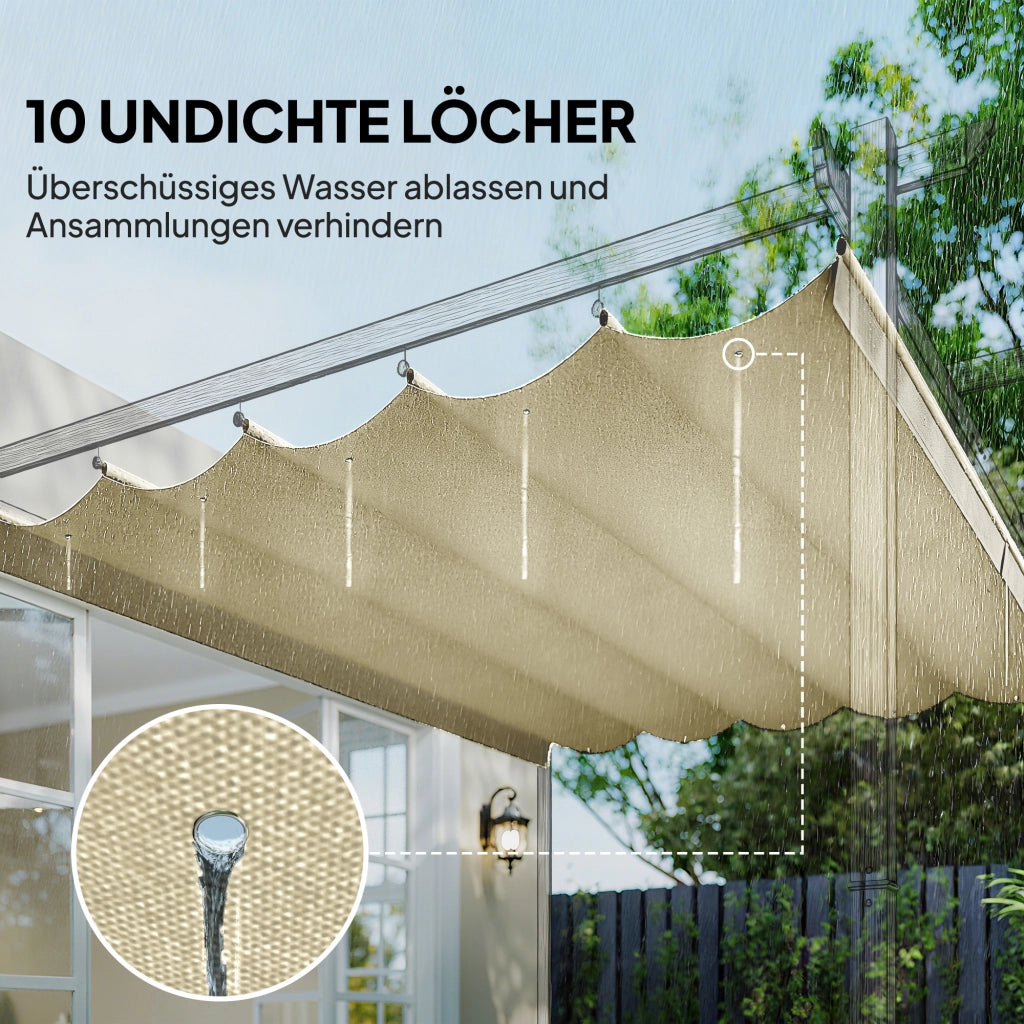 Tetto retrattile per pergola 3x3 m ¨C zephmum ¨C 250x255 cm cremewei? in poliestere