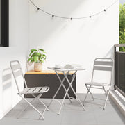 Sgabelli da giardino pieghevoli 2 pcs Beige 42x52x82 cm Acciaio verniciato a polvere
