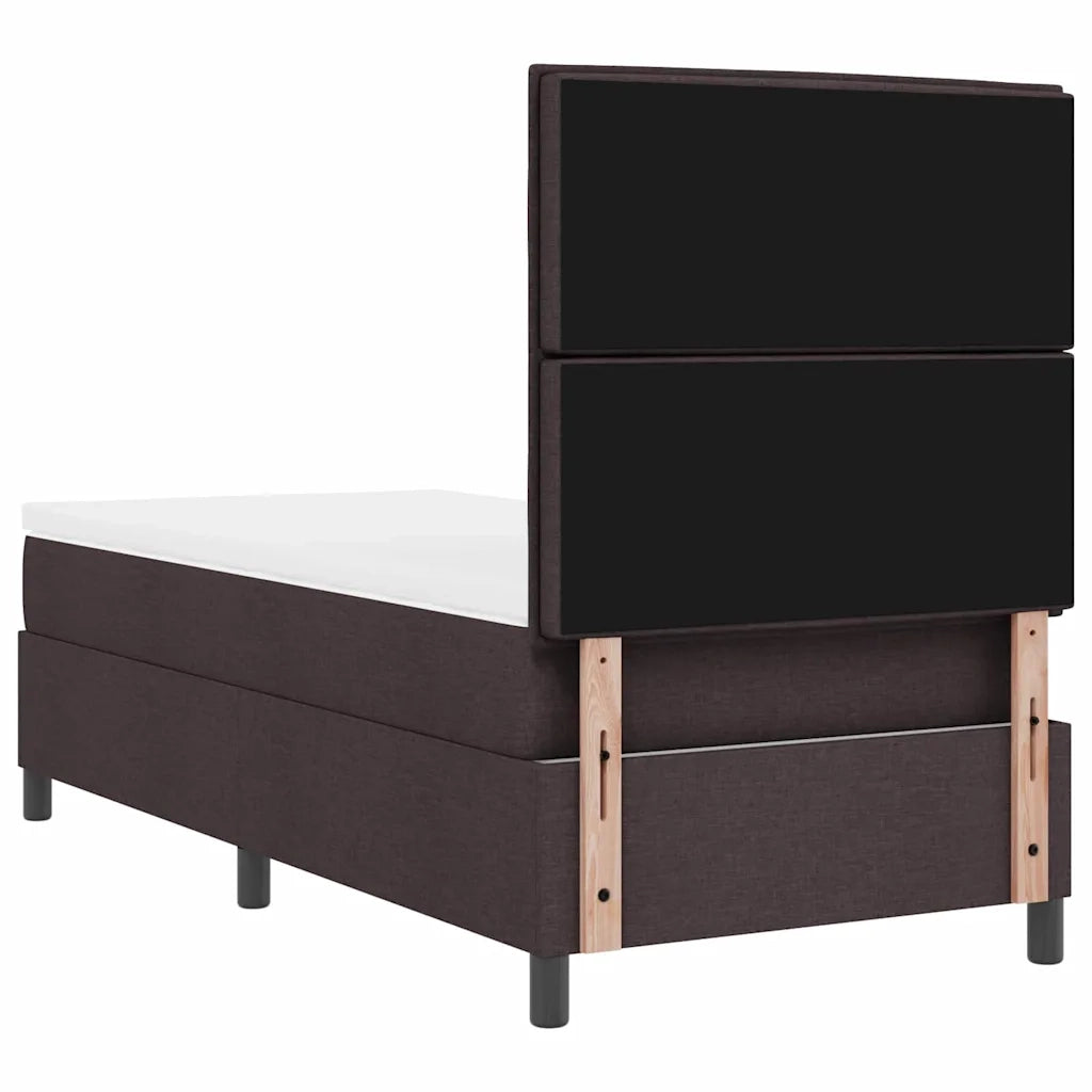 Letto a molle con materasso Marrone scuro 90 x 190 cm Tessuto 3342756