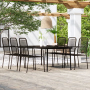Set Mobili da Pranzo per Giardino 7 pz Nero cod mxl 48751