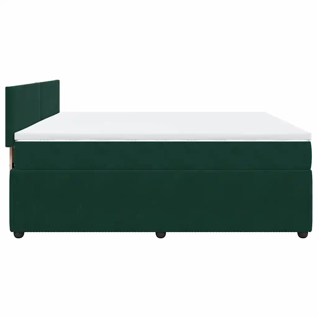 vidaXL Giroletto a Molle con Materasso Verde Scuro 180x200 cm Velluto