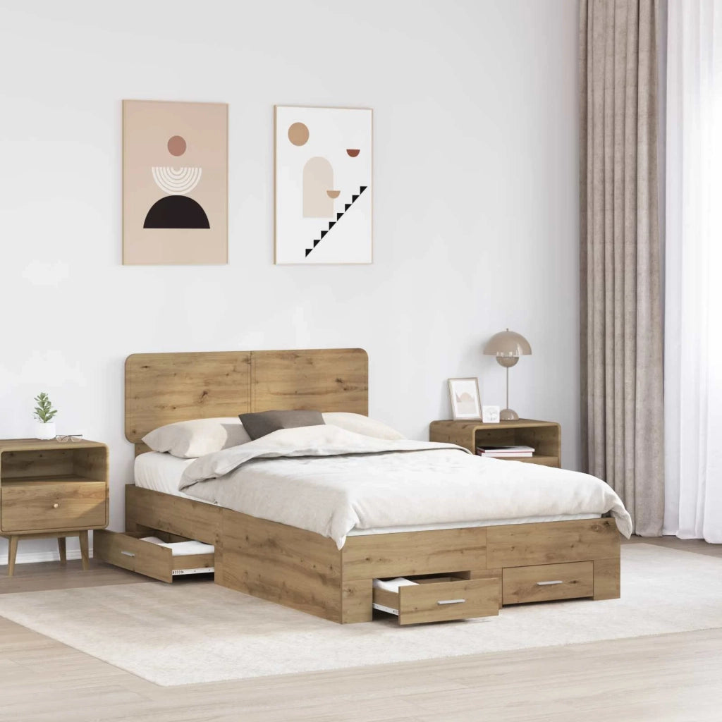 Struttura del letto Rovere artigianale 120 x 190 cm