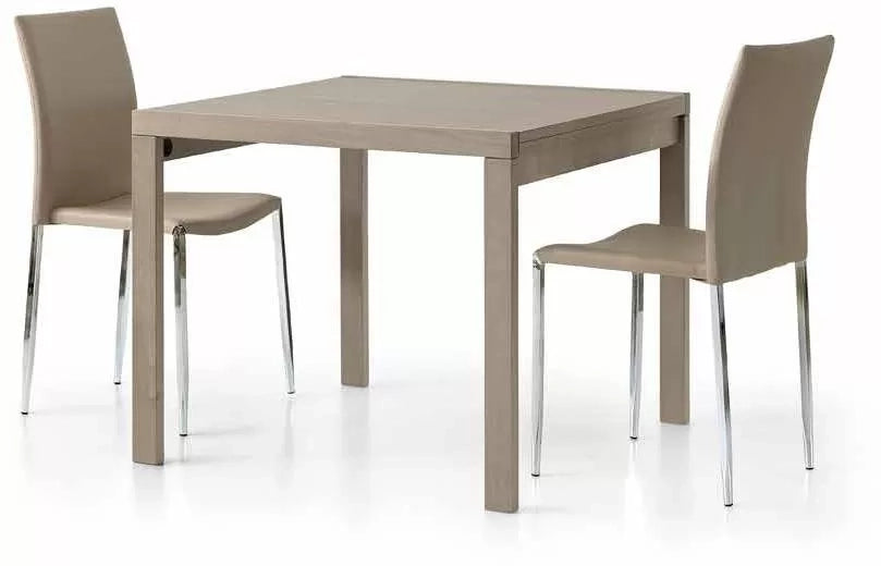 Tavolo allungabile tortora moderno 90x90x75h (664) - Mobili 2G