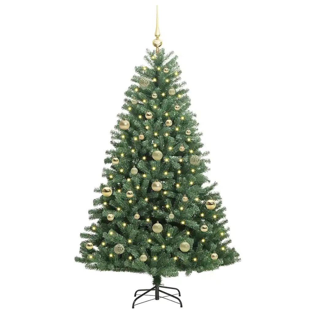 Albero di Natale | Decorazioni natalizie Artificiale con Rami Pieghevoli Verde 150 cm