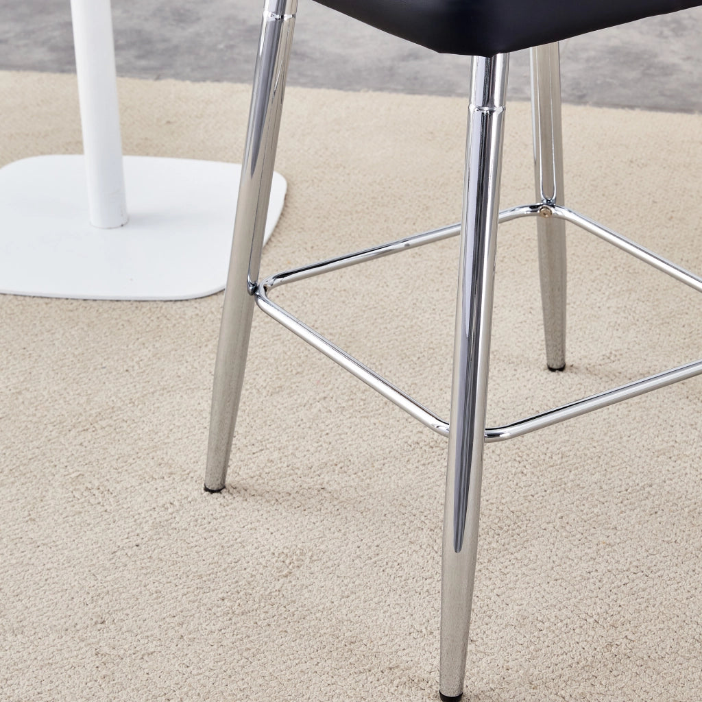 SGABELLO DA BAR Set da 2 pezzi 100 cm PU nero/metallo argento