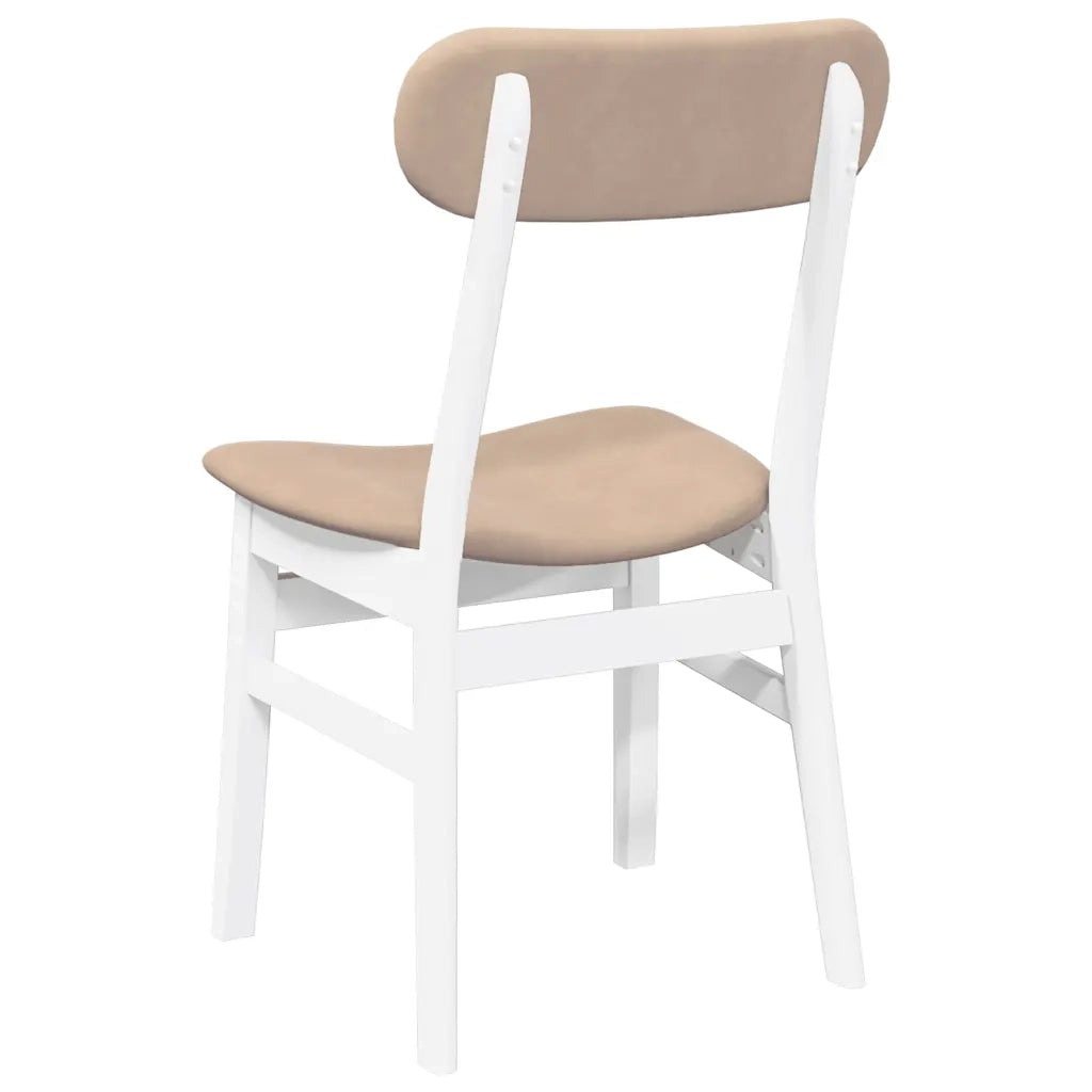 Sedie da Pranzo con Cuscini 2 pz Bianco Legno Massello di Hevea
