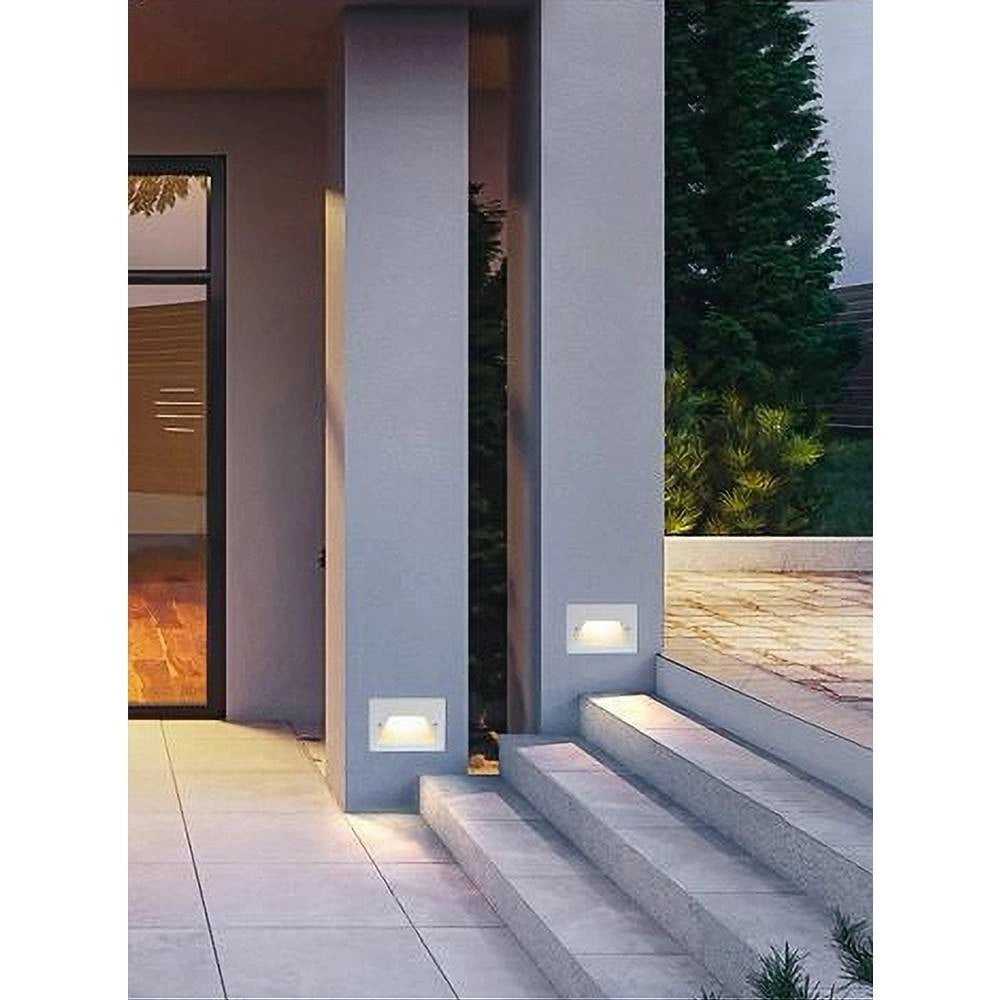 Trade Shop - Segnapasso A Led 3w Faretto Applique Bianco Luce Fredda Calda Naturale Ip65 Es49 -