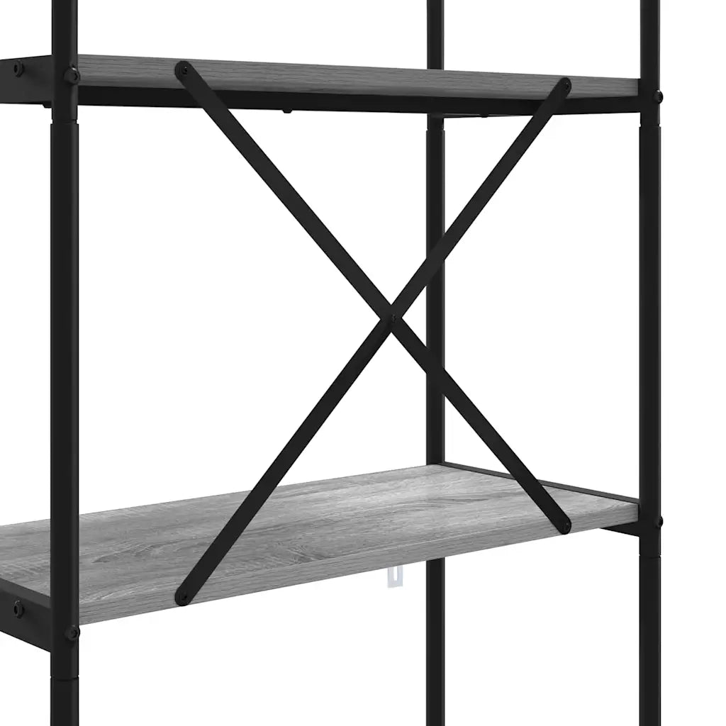 Libreria Grigio Sonoma 80 x 30 x 183 cm Legno multistrato