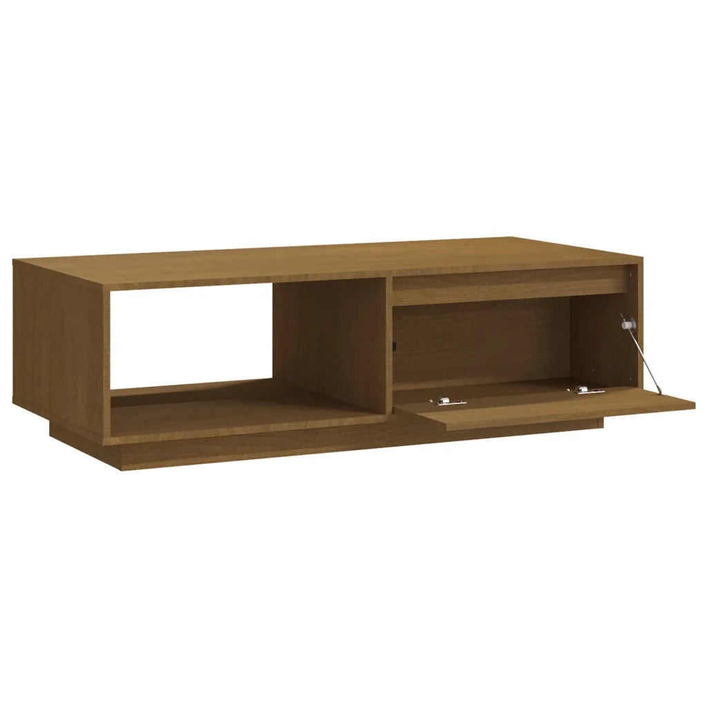 Tavolino Marrone ambra 110x50x33,5 cm in Legno Massello di Pino 809885
