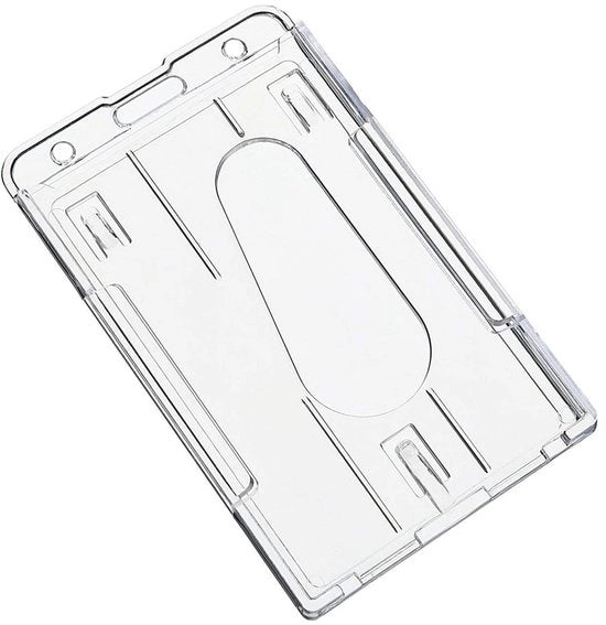 Sostegno per carte acqua resistente - ID Sostegno - Badge Sostegno - Plastica dura - 2 carte - Fori a staffa e catenina
