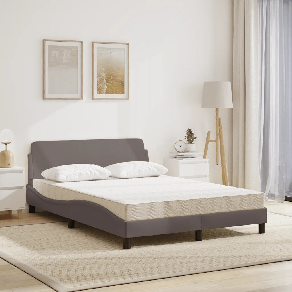 Letto con Materasso Dover Tortora 120x200 cm in Tessuto 3208368