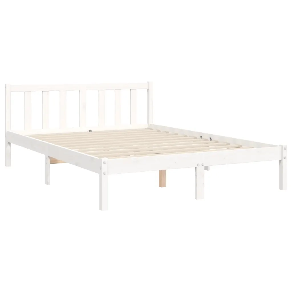 Giroletto senza Materasso-Struttura Letto Bianco 120x200 cm Legno Massello Pino 840394