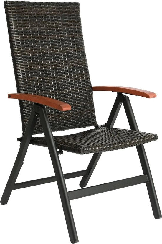 Tuile da giardino con schienale regolabile - Raccoglibile - Resistente alle intemperie - Mocha