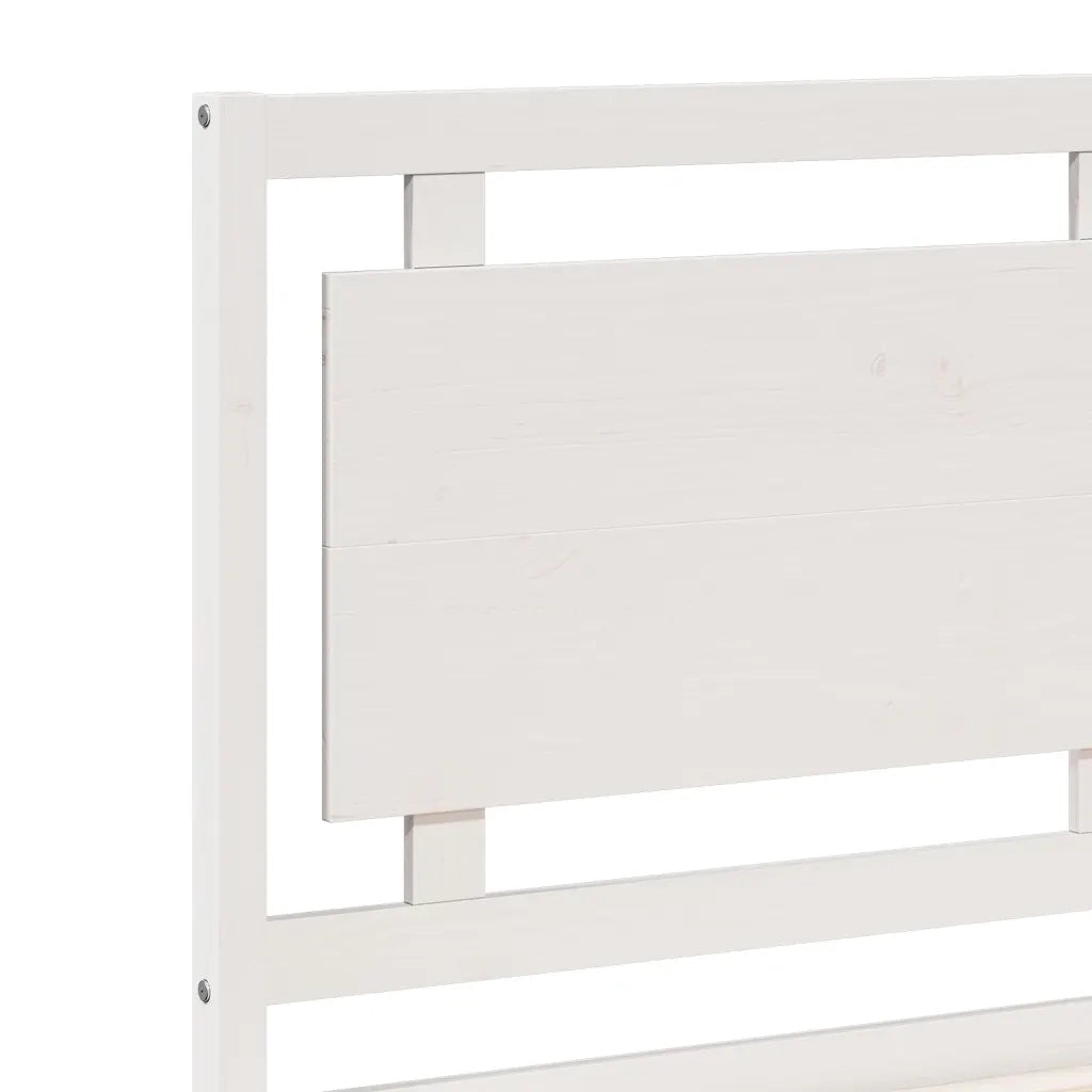 Giroletto Extra Lungo senza Materasso-Struttura Letto Bianco 200x210cm Massello 270255