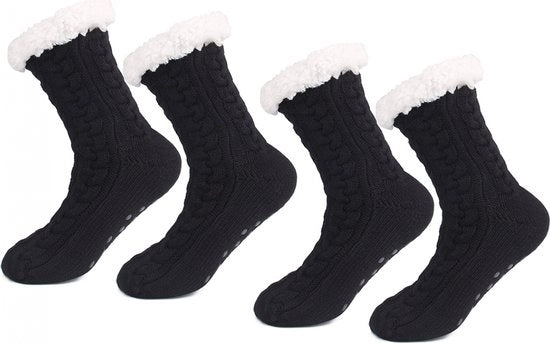 Calze per la casa - 2 Pair - Calze per donna - Calze antiscivolo - Calze di pile - Calze spesse - One Size - 35-40 - Calze spesse - Calze per letto - Calze soffici - Calze riscaldanti - Calze imbottite - Calze invernali - Regalo - Natale