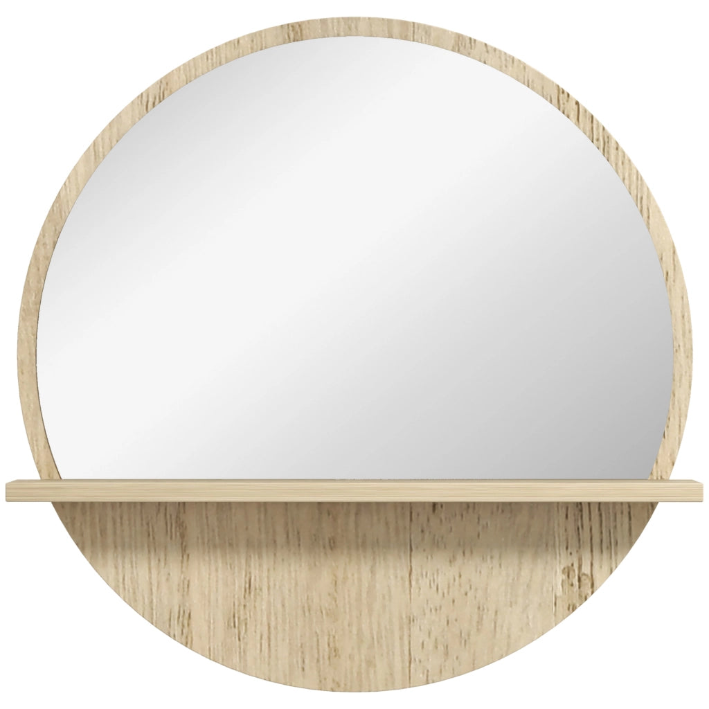 Specchio Bagno Rotondo con Ripiano ¨C Xylo ¨C Truciolato Bianco, ?45x10 cm