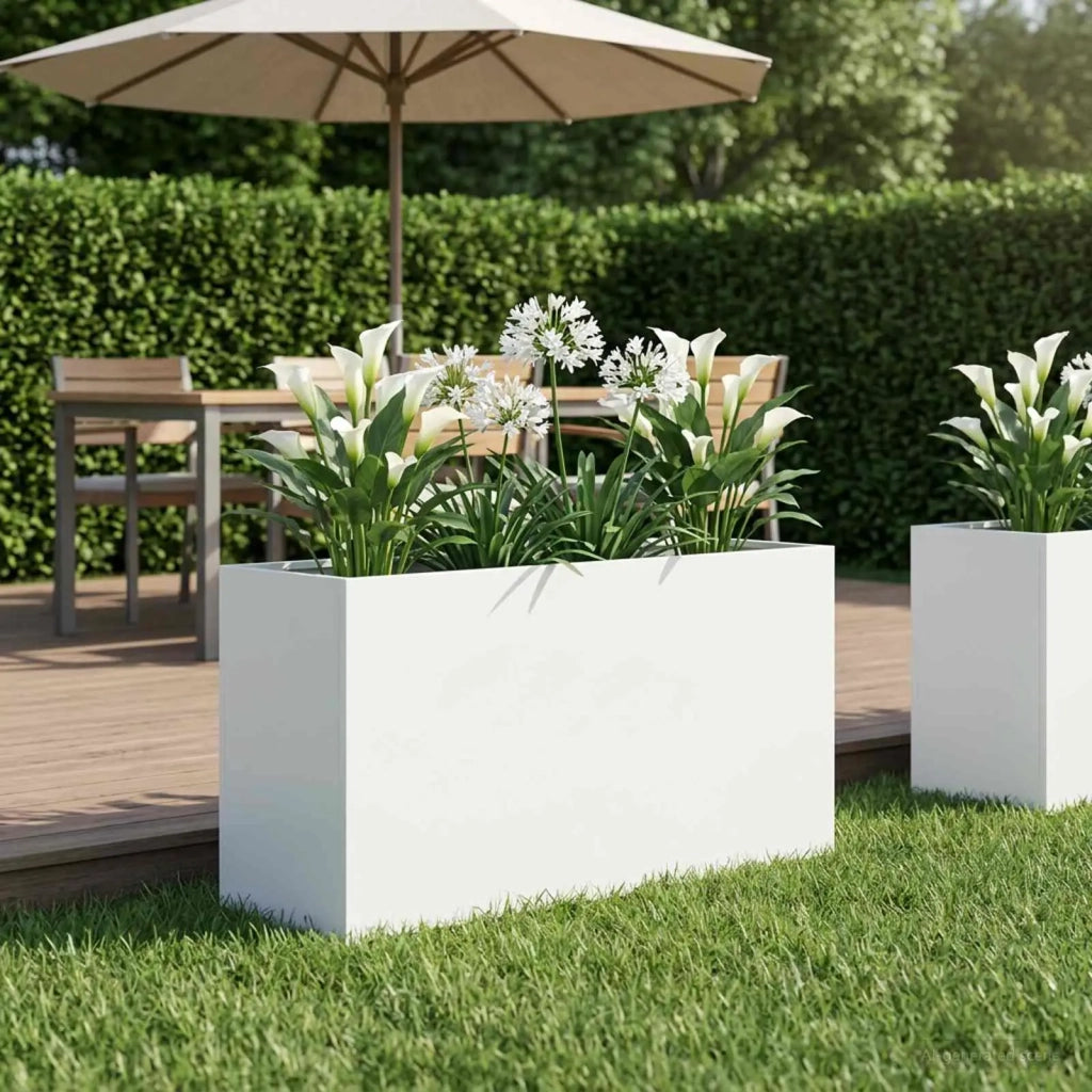 Vaso da giardino Bianco 100 x 30 x 40 cm 8005612