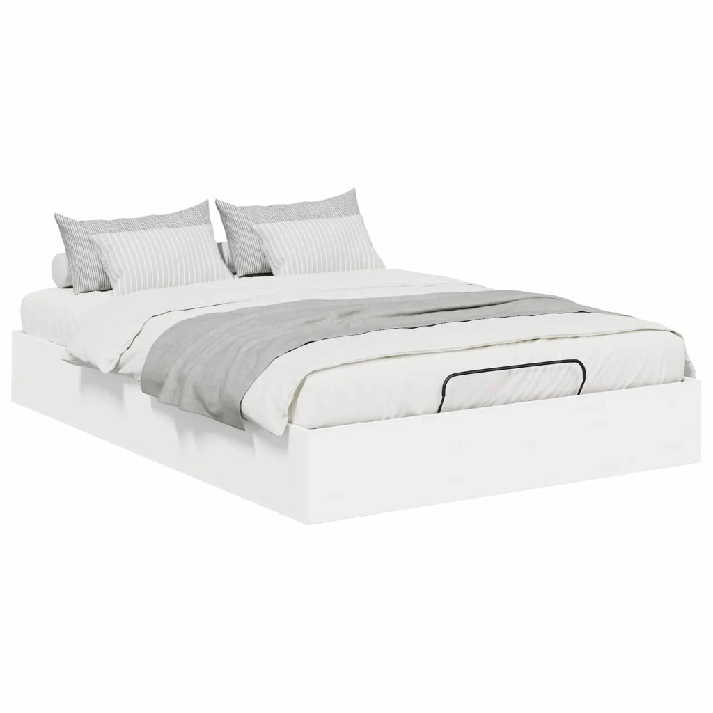 Letto ottomano Bianco 203 x 140 x 25 cm Legno ingegnerizzato