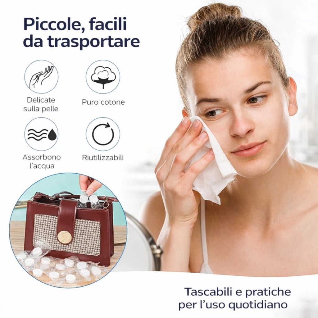 20 Pezzi Asciugamani Compresse Monouso 20×22 cm in Tessuto Non Tessuto per Viaggio e Igiene 90168