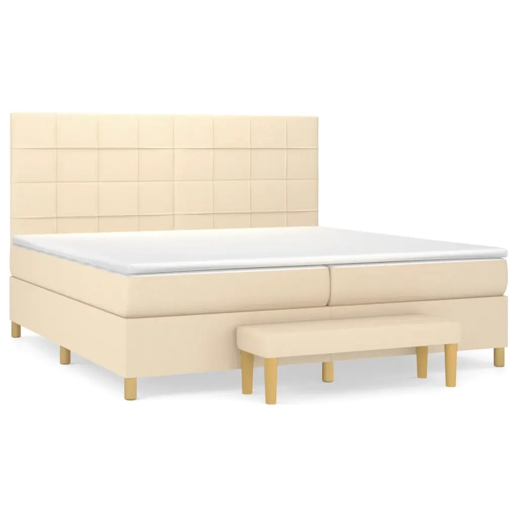 Giroletto a Molle con Materasso Crema 200x200 cm in Tessuto cod mxl 63084