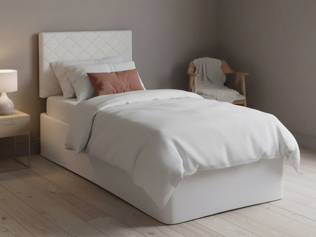 Accu, Letto Singolo Sfoderabile Made in Italy, Bianco