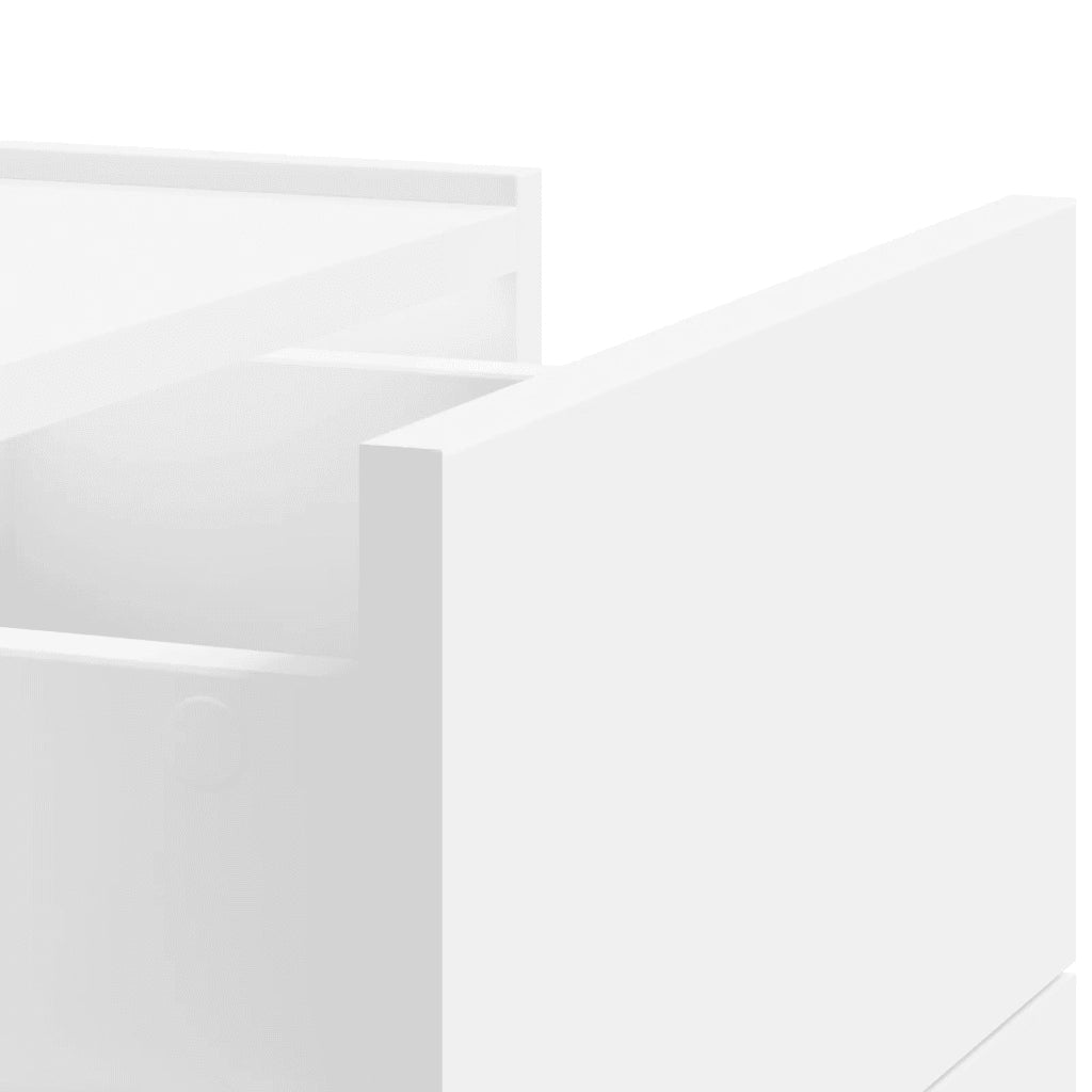Comodino a Parete-Tavolino da notte sospeso Bianco 45x30x35 cm 888361
