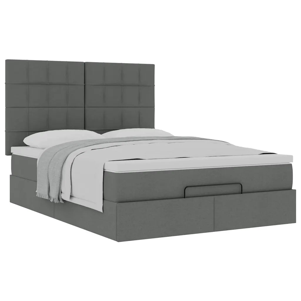 vidaXL Struttura Letto Pouf con Materasso 140x200 cm in Tessuto