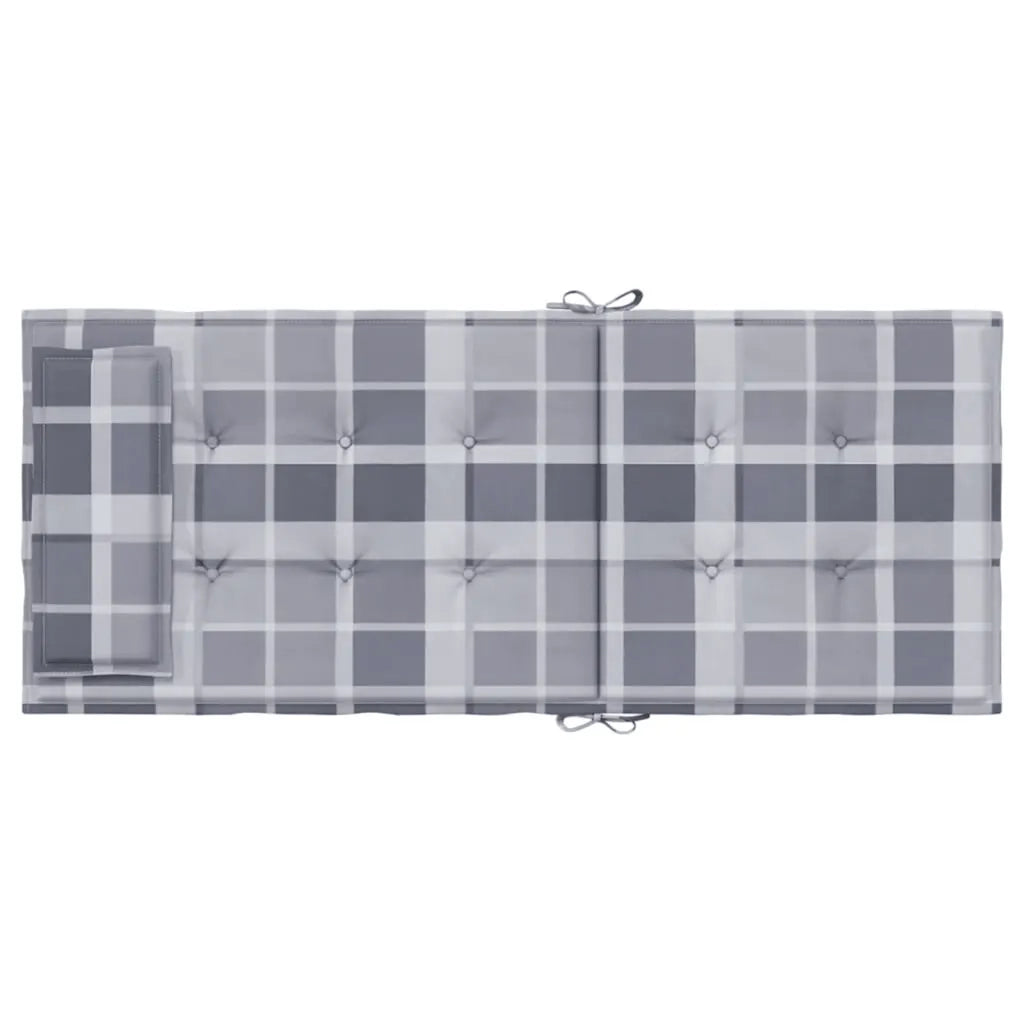 Cuscini Sedia Schienale Alto 4pz a Quadri Grigio Tessuto Oxford 361917