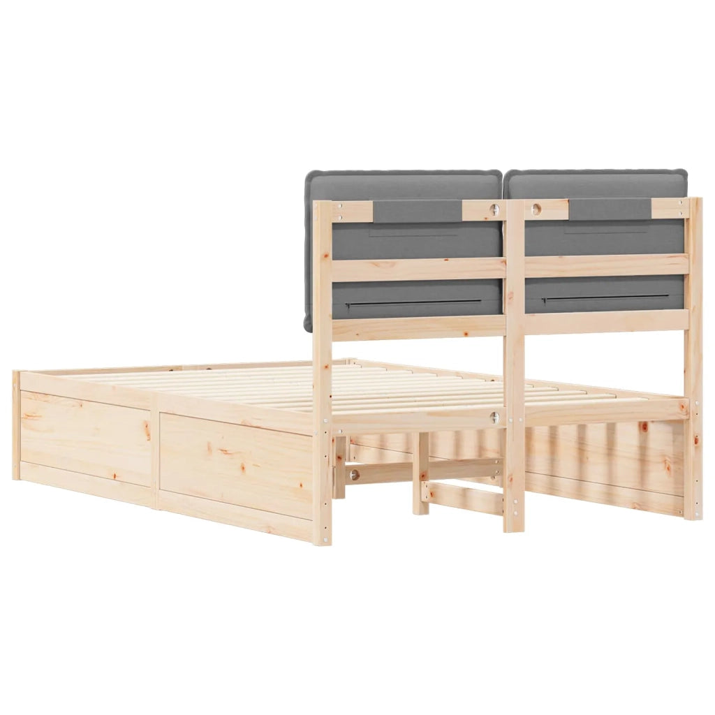 Letto con Testiera Rivestita Grigio chiaro 120 x 190 cm