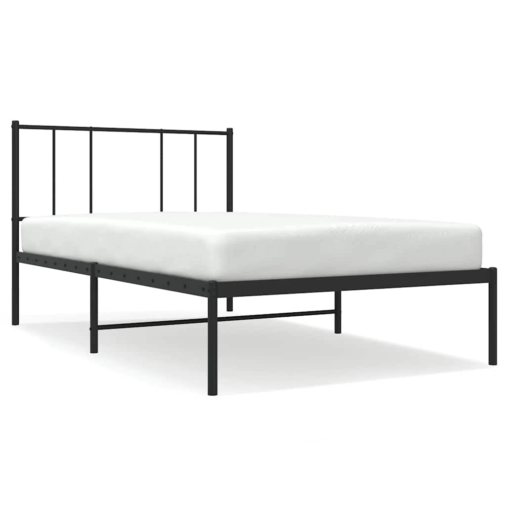 Giroletto con Testiera in Metallo Nero 90x190 cmcod mxl 79178