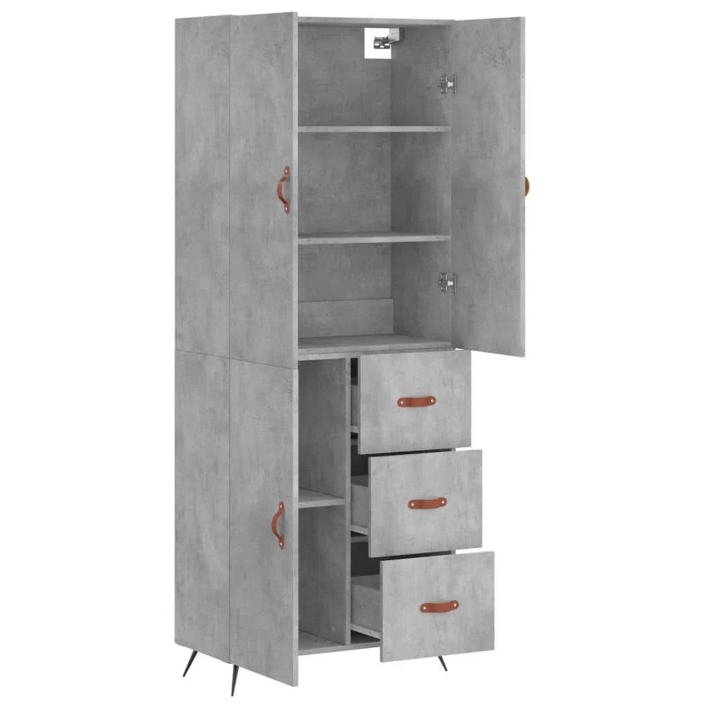 Buffet credenza cassettiera armadio mobile contenitore organizer cucina soggiorno salotto alto 69,5 x 34 x 180 cm legno ingegnerizzato grigio 02_0034486