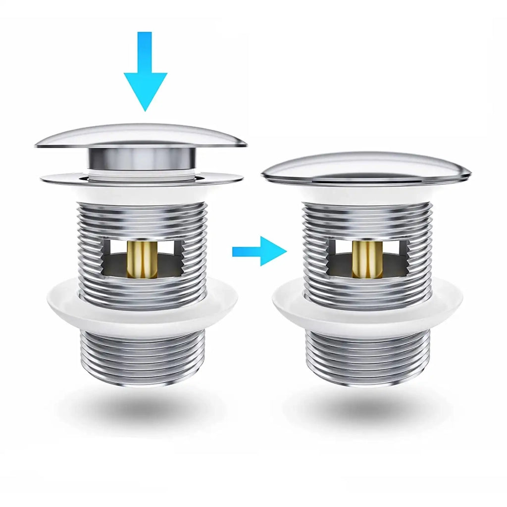 Piletta di scarico click-clack universale per lavabo e bidet con troppo pieno | Vajont