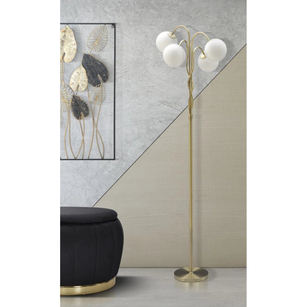 Lampada da Terra VKH204, Oro, Metallo, 54x54x176 cm
