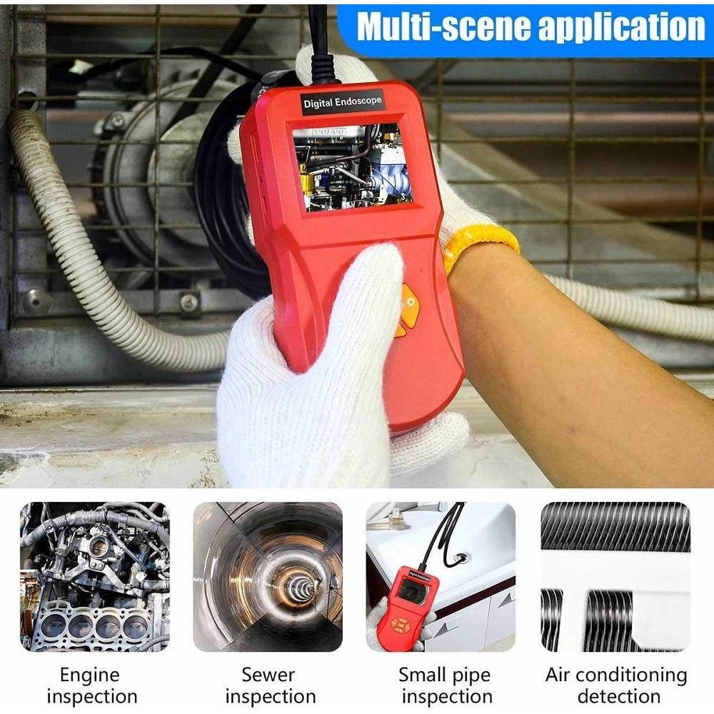 Trade Shop - Telecamera Con Monitor Endoscopica 3mt 8mm Flessibile Lcd 2.4" Ip67 -