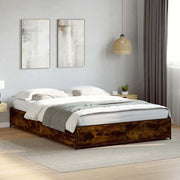 Giroletto-Struttura Letto Rovere Fumo 135x190 cm in Legno Multistrato Metallo 511109