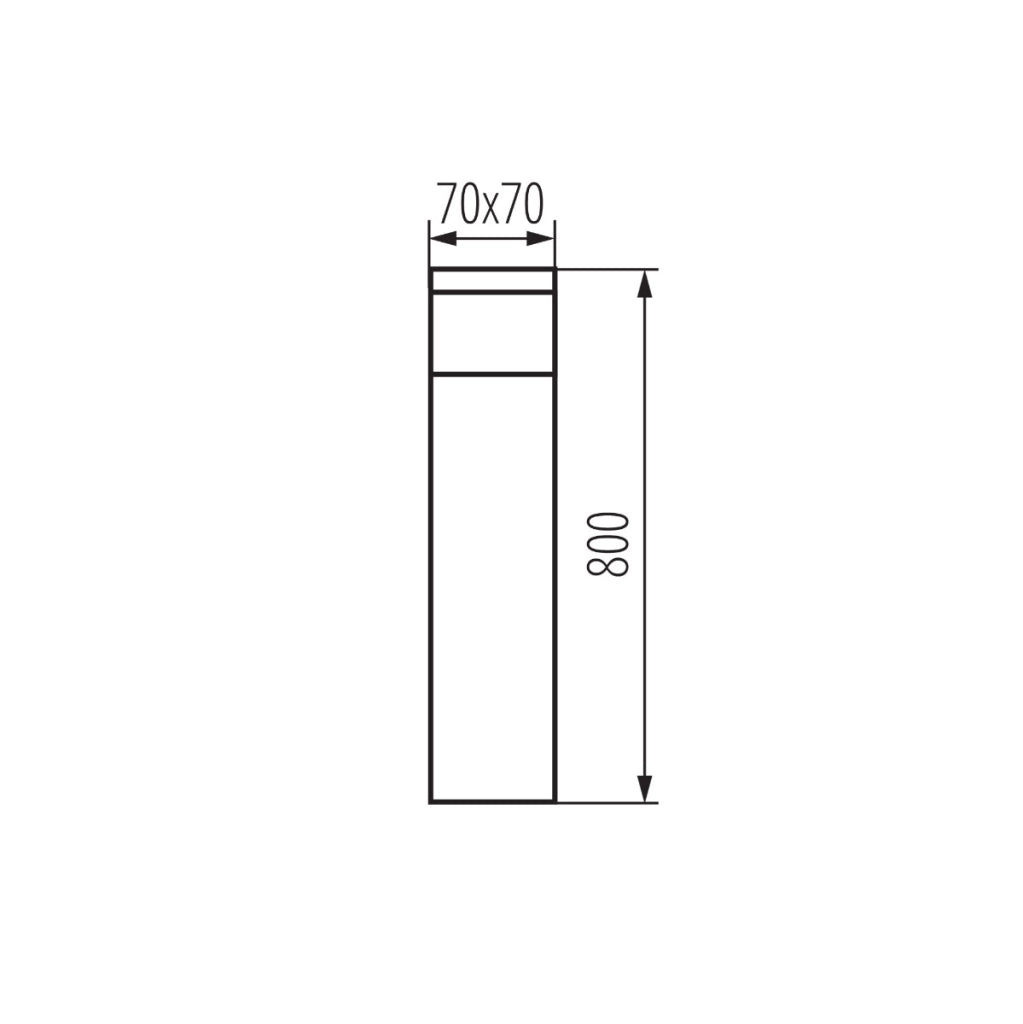 Paletto giardino 80cm quadrato antracite G9 IP44 Kanlux