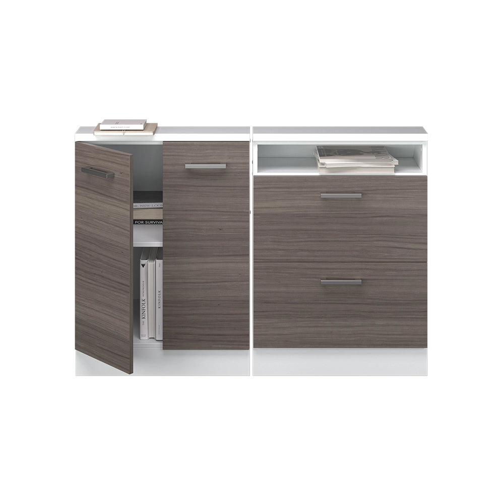 Set di mobili sottotetto Rion Grigio nobile/Bianco Set di 2 Vicco