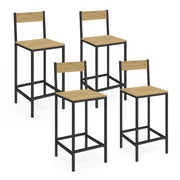 IDMarket - Set di 4 sgabelli da bar con schienale di design industriale DETROIT