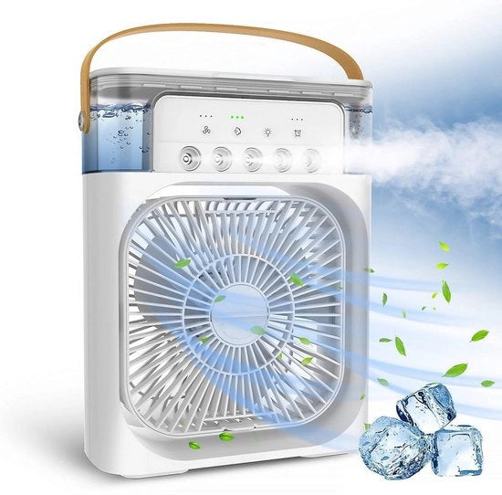 Ventilatore portatile da tavolo, ventilatore elettrico di ventilazione, condizionatore portatile dell'aria - bianco