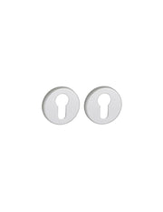 Coppia borchie, rosetta tonda Canopee Ø 50mm foro per cilindro europeo, argento - THIRARD