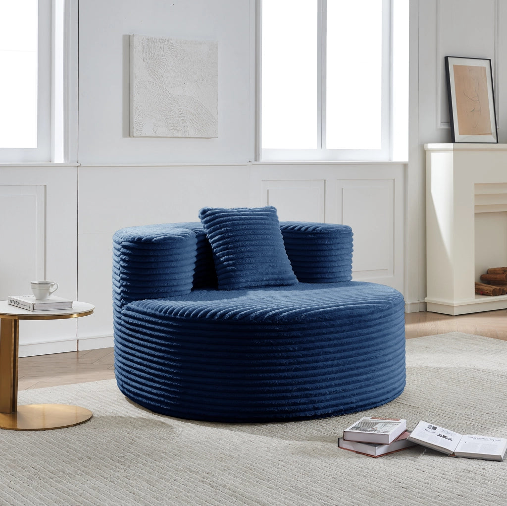 Poltrona relax ergonomica con struttura in metallo azzurro chiaro