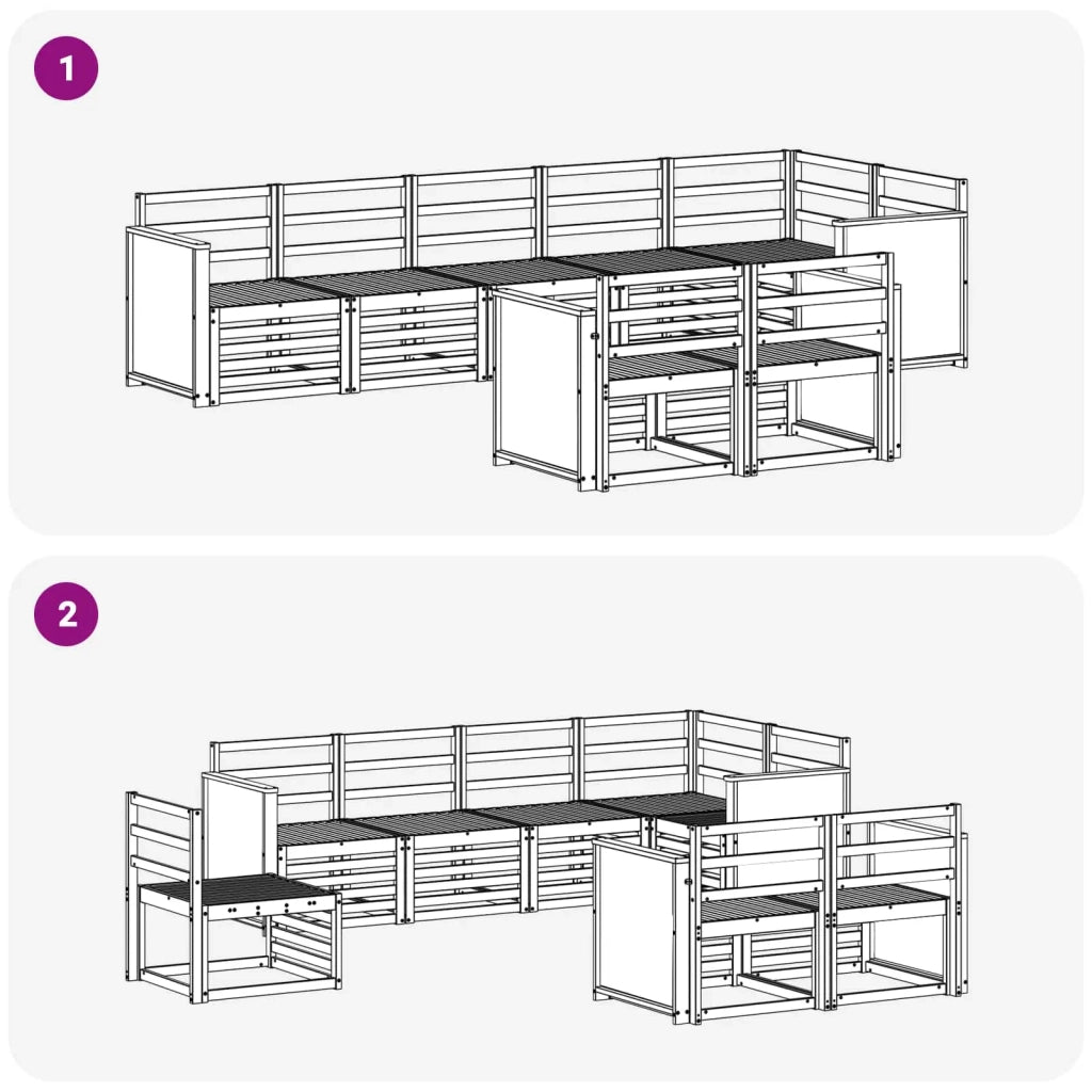 Set di divani da esterno 7 pz 3384490
